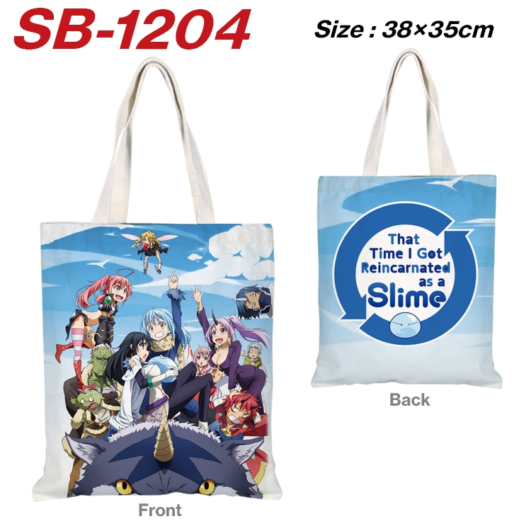 That Time I Got Slim Anime Canvas Tote Shoulder Bag Tote Shopping Bag 38X35CM