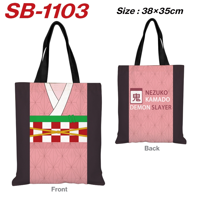 Demon Slayer Kimets Anime Canvas Tote Shoulder Bag Tote Shopping Bag 38X35CM SB-1103