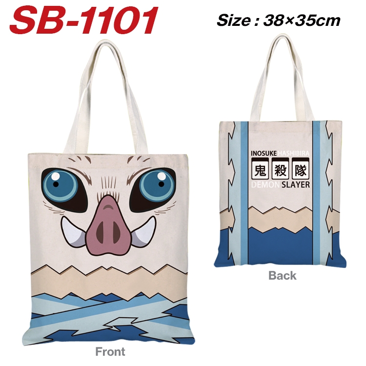 Demon Slayer Kimets Anime Canvas Tote Shoulder Bag Tote Shopping Bag 38X35CM SB-1101