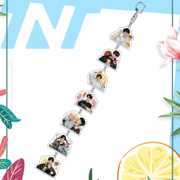 TNT Movie Star 7 Strings Acrylic Keychain Pendant 21cm price for 5 pcs