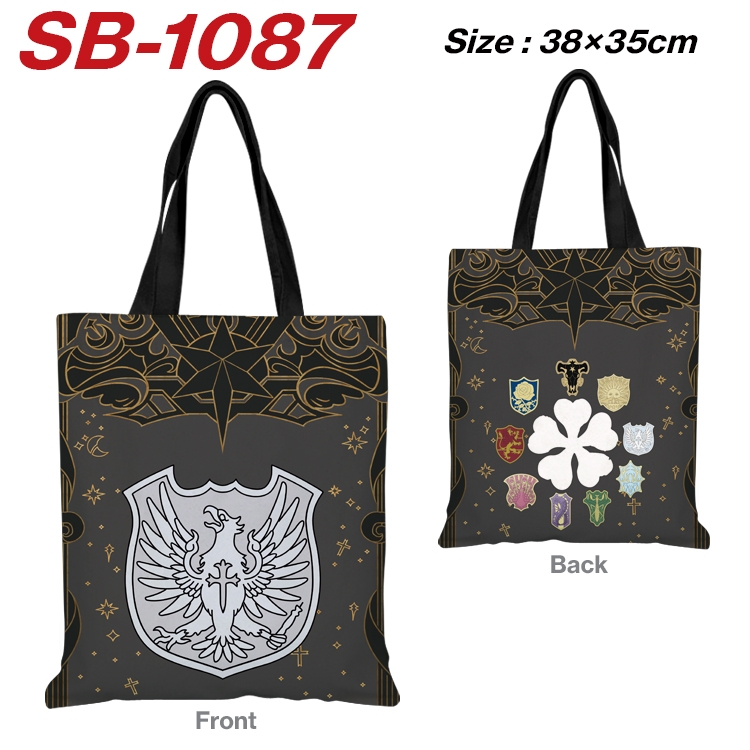 Black Clover Anime Canvas Tote Shoulder Bag Tote Shopping Bag 38X35CM  SB-1087