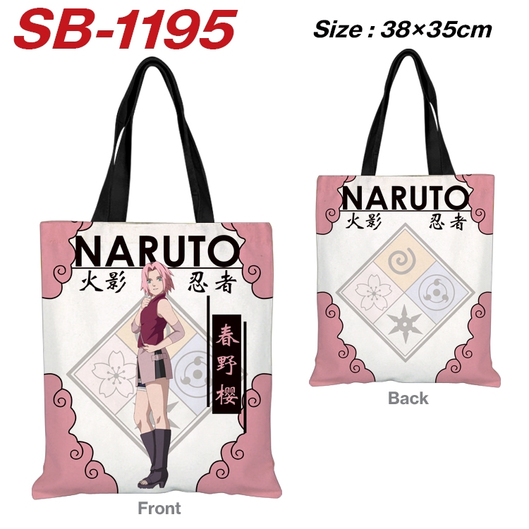 Naruto Anime Canvas Tote Shoulder Bag Tote Shopping Bag 38X35CM  SB-1195