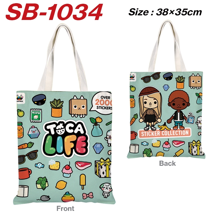 toca life world  Anime Canvas Tote Shoulder Bag Tote Shopping Bag 38X35CM SB-1034