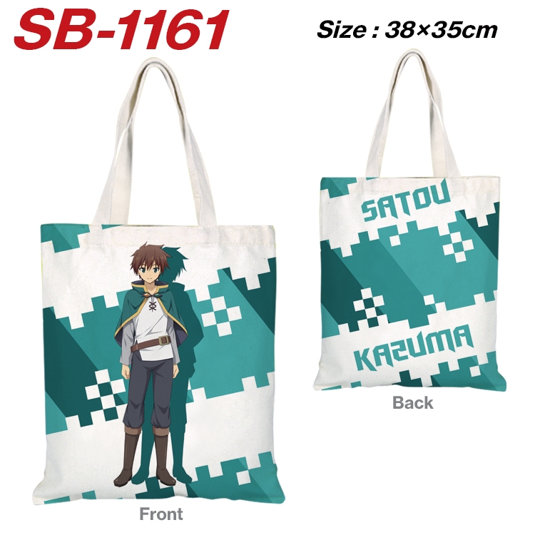 Blessings for a better world Anime Canvas Tote Shoulder Bag Tote Shopping Bag 38X35CM  SB-1161