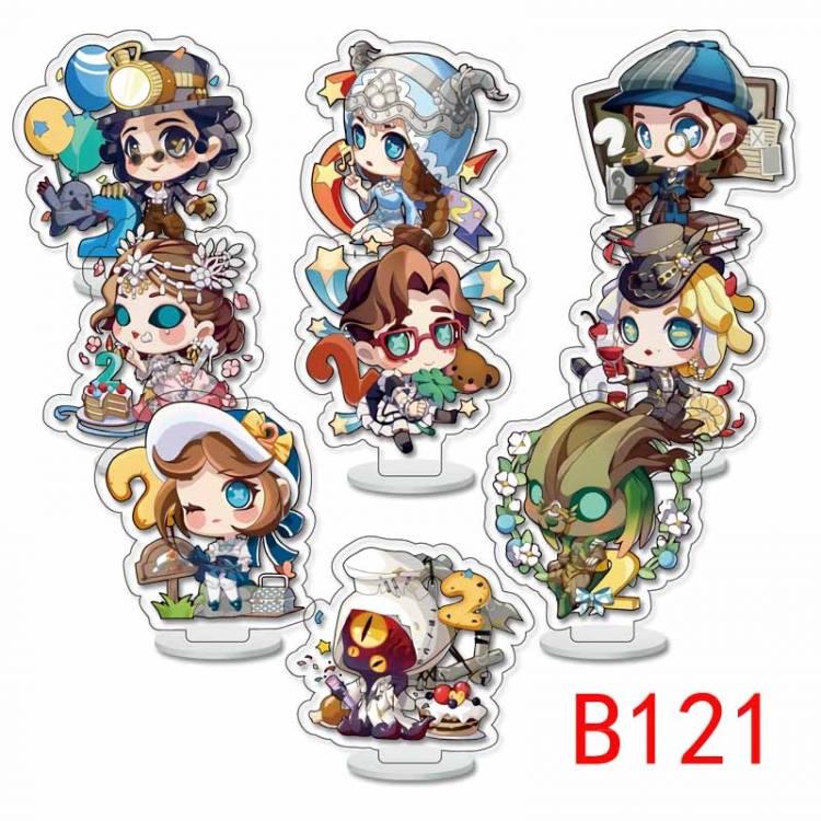 Identity V Anime Character acrylic Small Standing Plates  Keychain 6cm a set of 9
