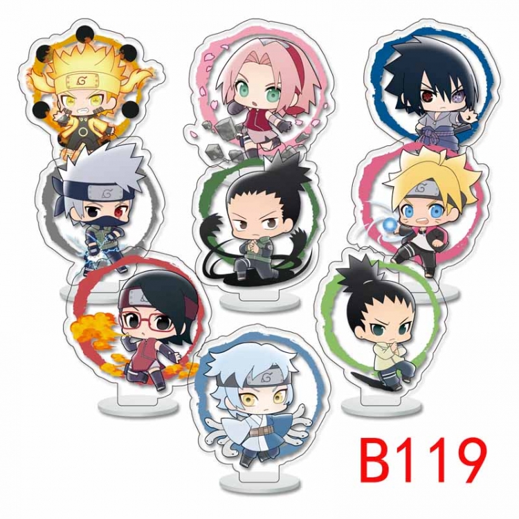 Naruto Anime Character acrylic Small Standing Plates  Keychain 6cm a set of 9