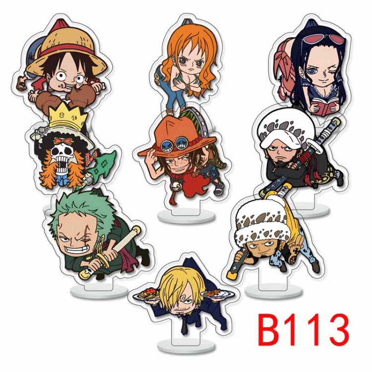 One Piece Anime Character acrylic Small Standing Plates  Keychain 6cm a set of 9