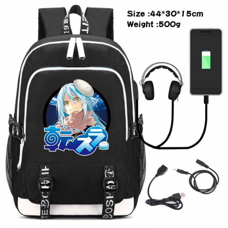 That Time I Got Slim Canvas Double Shoulder White Zipper Data Backpack Waterproof School Bag 44X30X15CM 