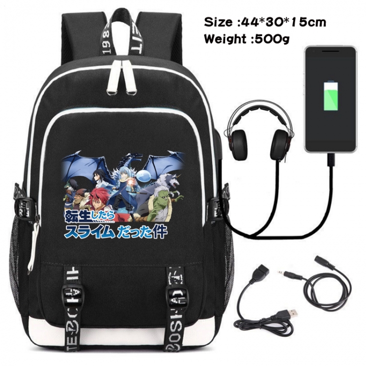 That Time I Got Slim Canvas Double Shoulder White Zipper Data Backpack Waterproof School Bag 44X30X15CM 