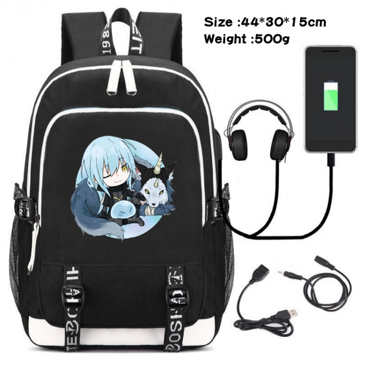 That Time I Got Slim Canvas Double Shoulder White Zipper Data Backpack Waterproof School Bag 44X30X15CM