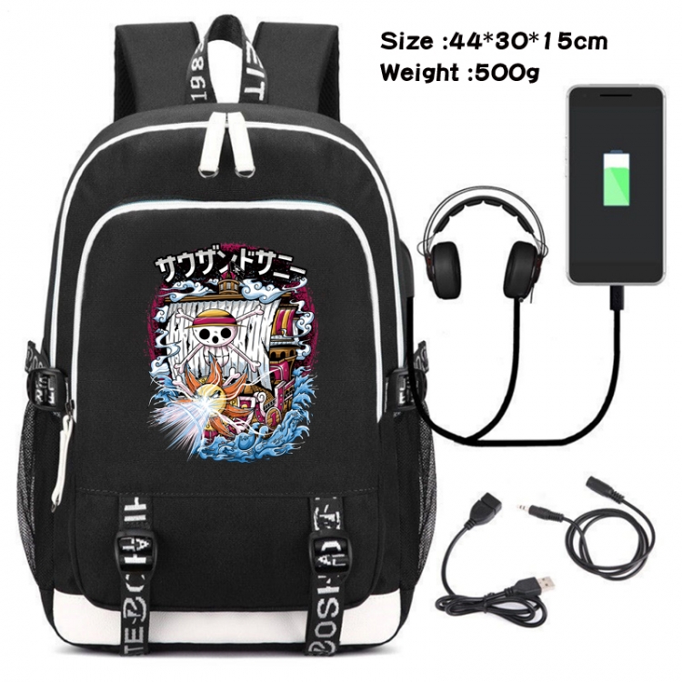 One Piece Canvas Double Shoulder White Zipper Data Backpack Waterproof School Bag 44X30X15CM 500G