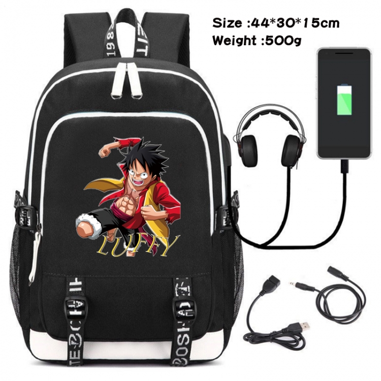 One Piece Canvas Double Shoulder White Zipper Data Backpack Waterproof School Bag 44X30X15CM 500G