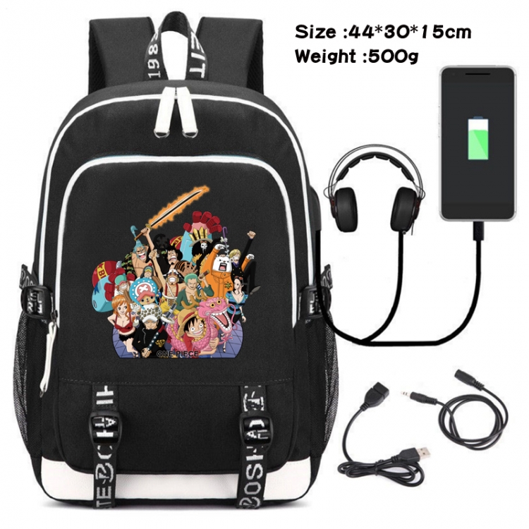 One Piece Canvas Double Shoulder White Zipper Data Backpack Waterproof School Bag 44X30X15CM 500G