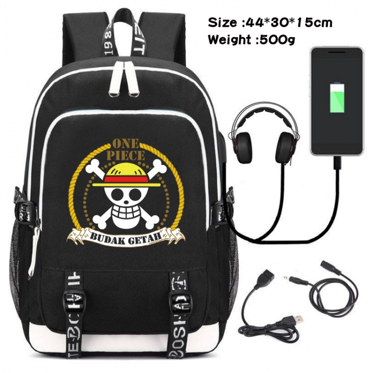 One Piece Canvas Double Shoulder White Zipper Data Backpack Waterproof School Bag 44X30X15CM 500G