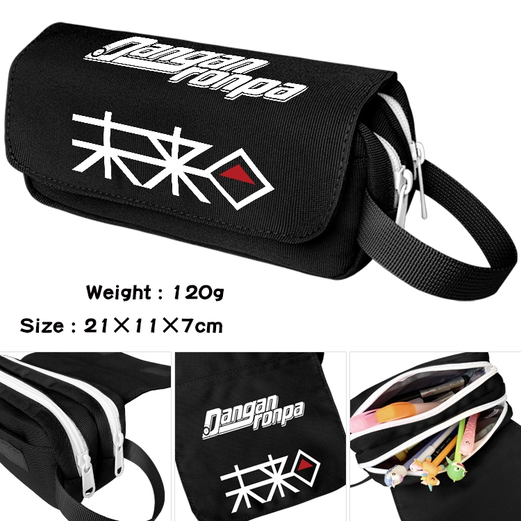 Dangan-Ronpa Anime Multifunctional Waterproof Canvas Portable Pencil Bag Cosmetic Bag 20x11x7cm