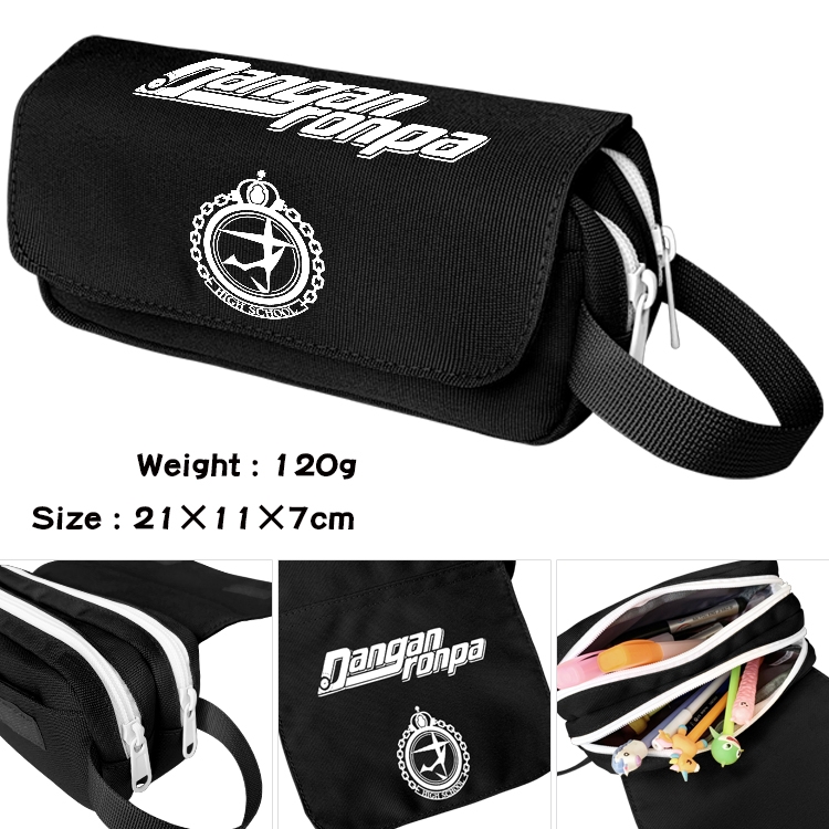 Dangan-Ronpa Anime Multifunctional Waterproof Canvas Portable Pencil Bag Cosmetic Bag 20x11x7cm