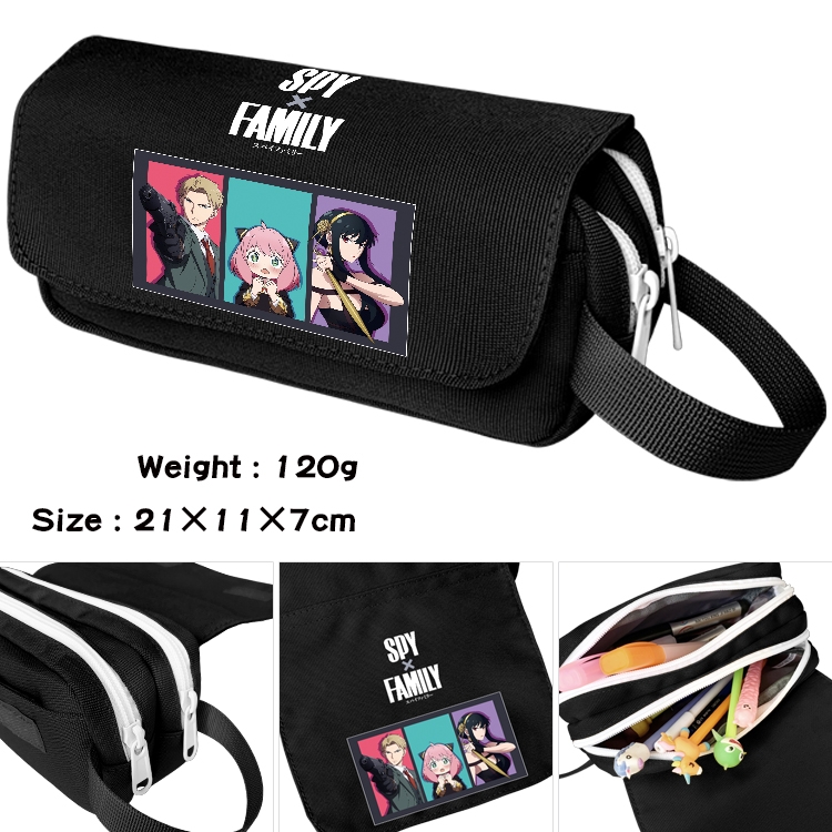 SPY×FAMILY Anime Multifunctional Waterproof Canvas Portable Pencil Bag Cosmetic Bag 20x11x7cm