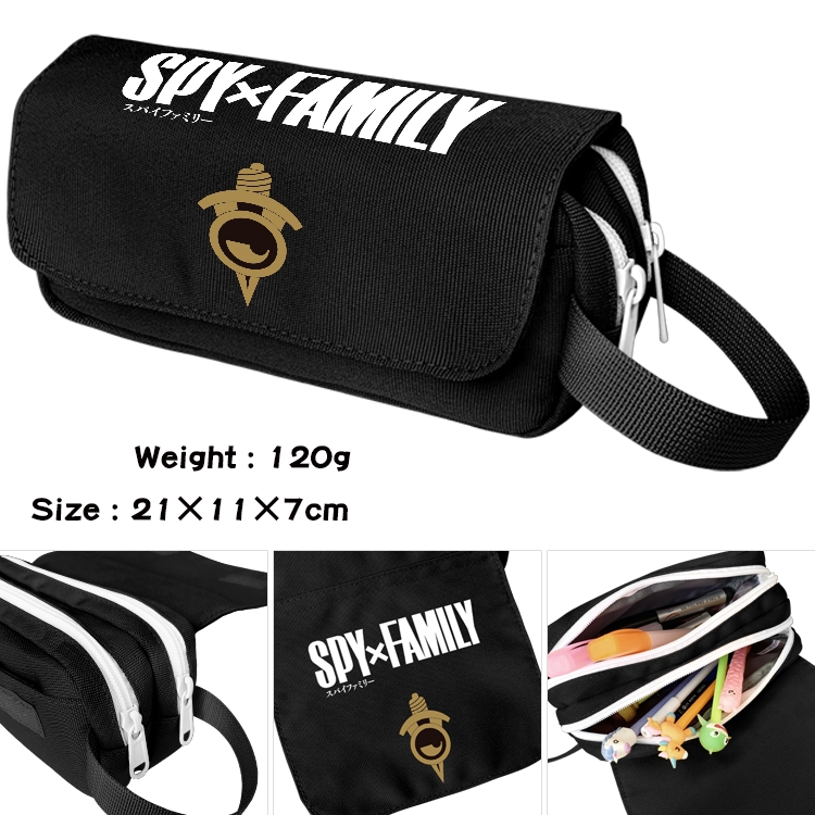 SPY×FAMILY Anime Multifunctional Waterproof Canvas Portable Pencil Bag Cosmetic Bag 20x11x7cm