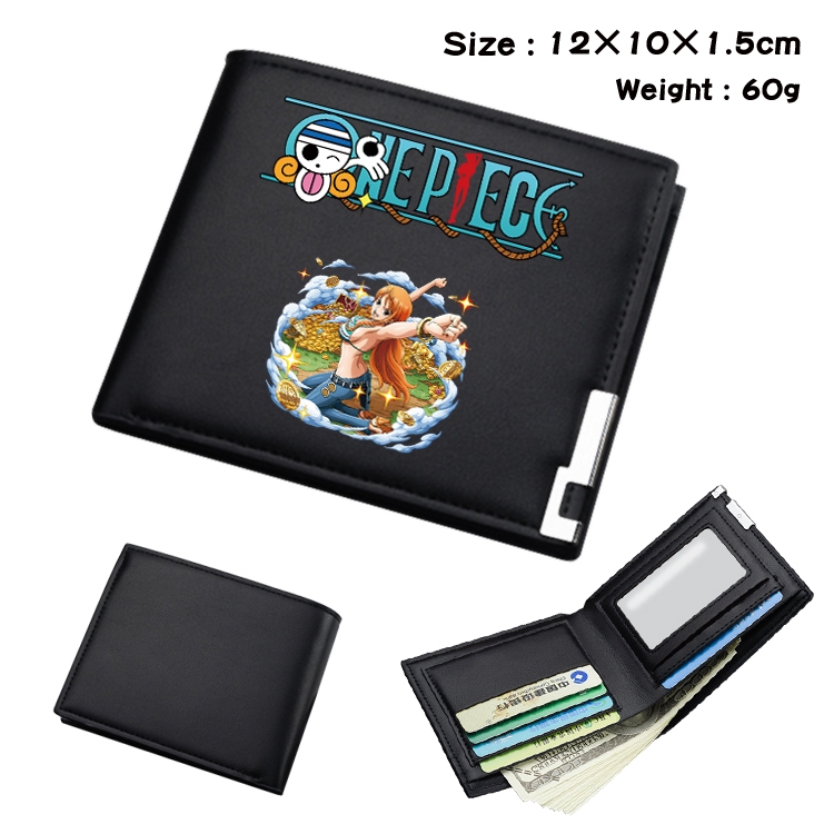 black clover Anime Coloring Book Black Leather Bifold Wallet 12x10x1.5cm