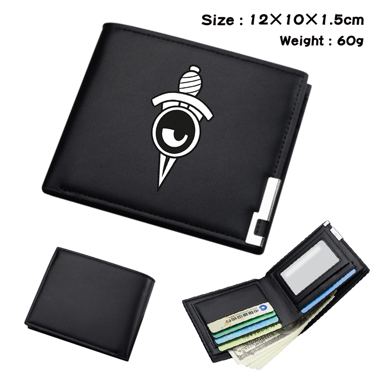 SPY×FAMILY Anime Coloring Book Black Leather Bifold Wallet 12x10x1.5cm