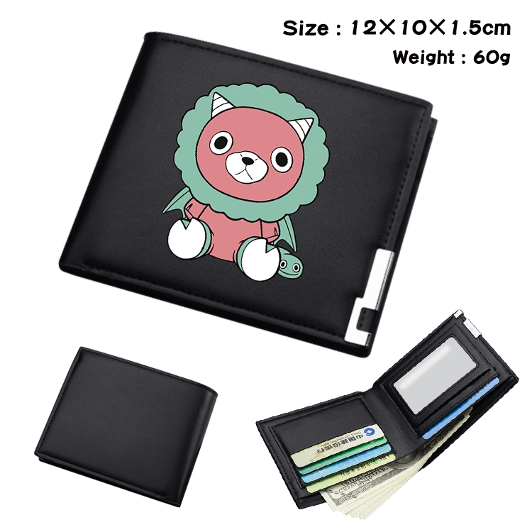 SPY×FAMILY Anime Coloring Book Black Leather Bifold Wallet 12x10x1.5cm