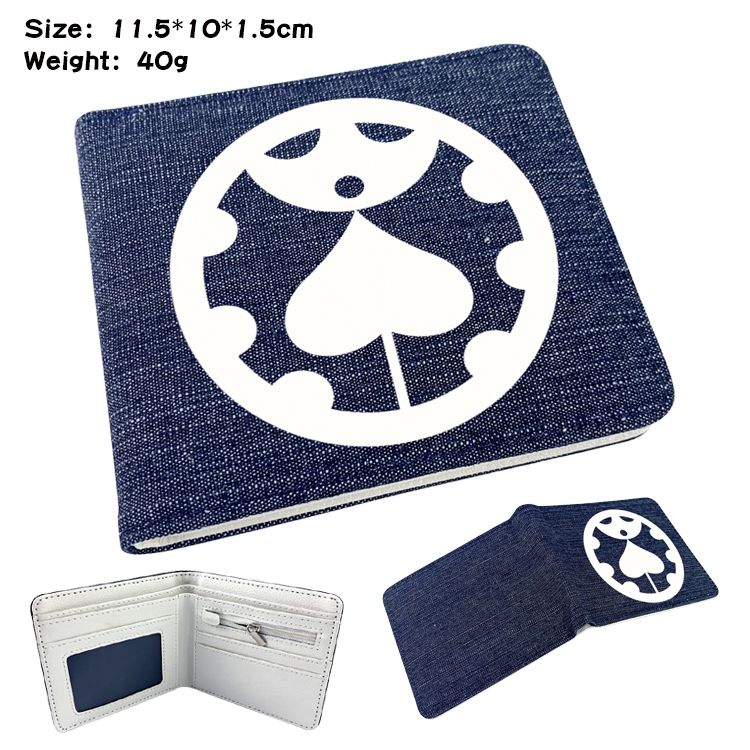 JoJos Bizarre Adventure Anime Peripheral Denim Folding Wallet 11.5X10X1.5CM 40g