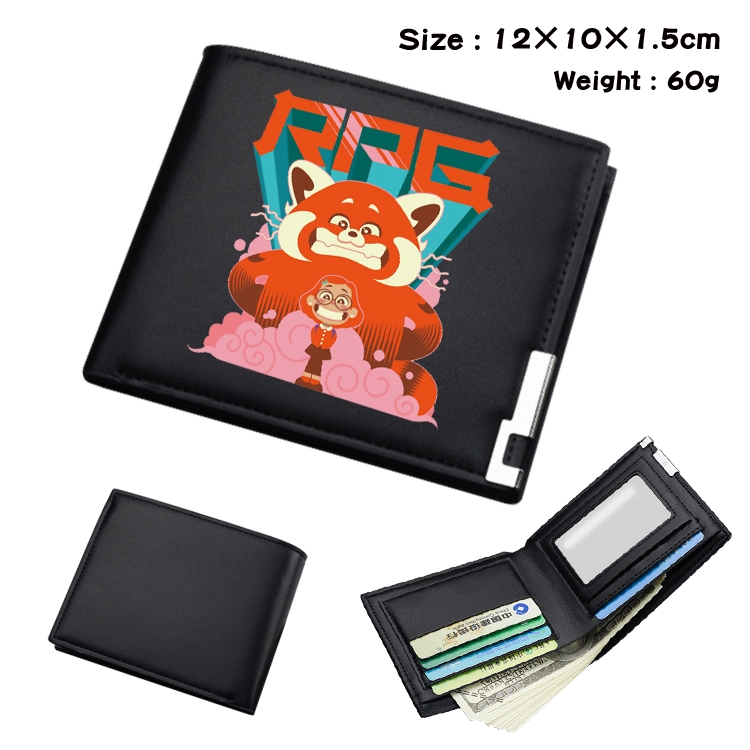 Turning Red  Anime Peripheral Denim Folding Wallet 11.5X10X1.5CM 40g