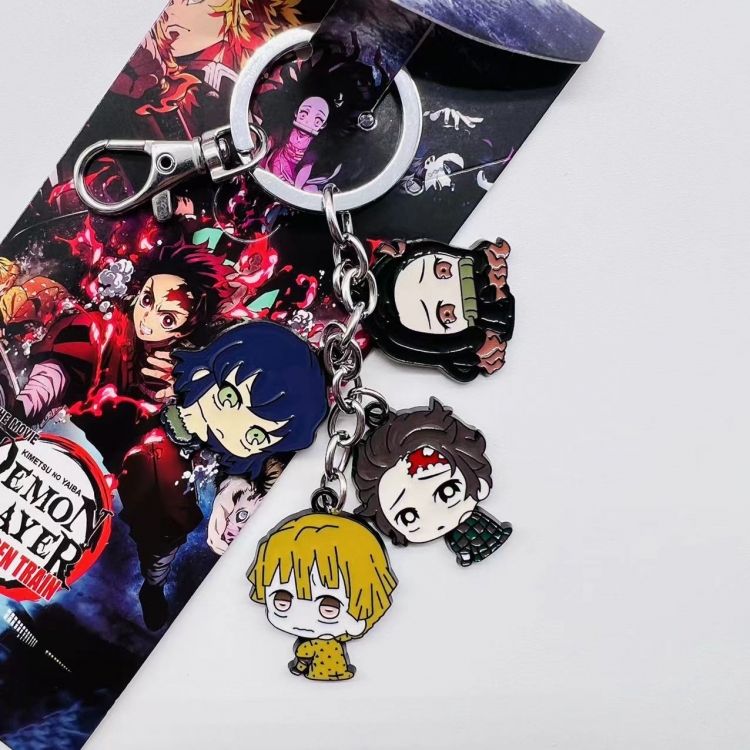 Demon Slayer Kimets Anime Cartoon 4 Pendant Keychain Bag Pendant  723