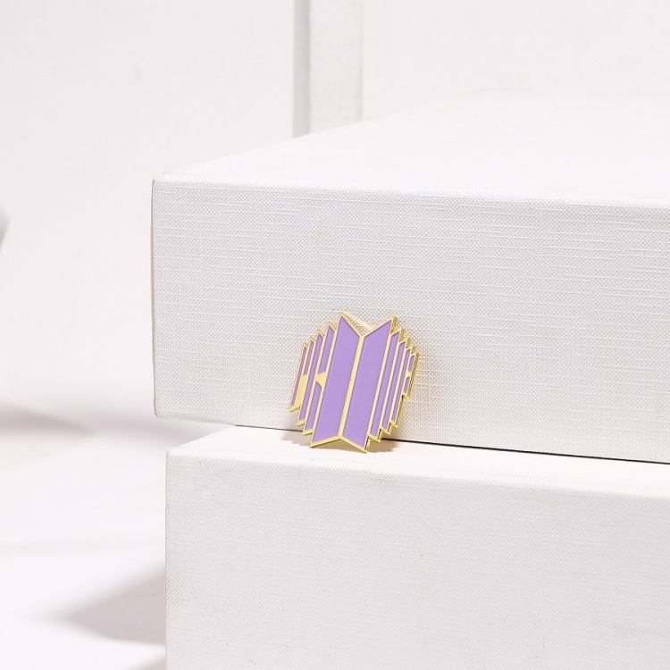 BTS purple sign Brooch Alloy Badge 3.5X4CM  price for 5 pcs