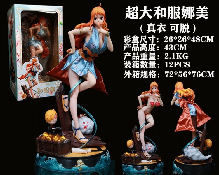 One Piece Kimono Nami Boxed Figure Model 43cm