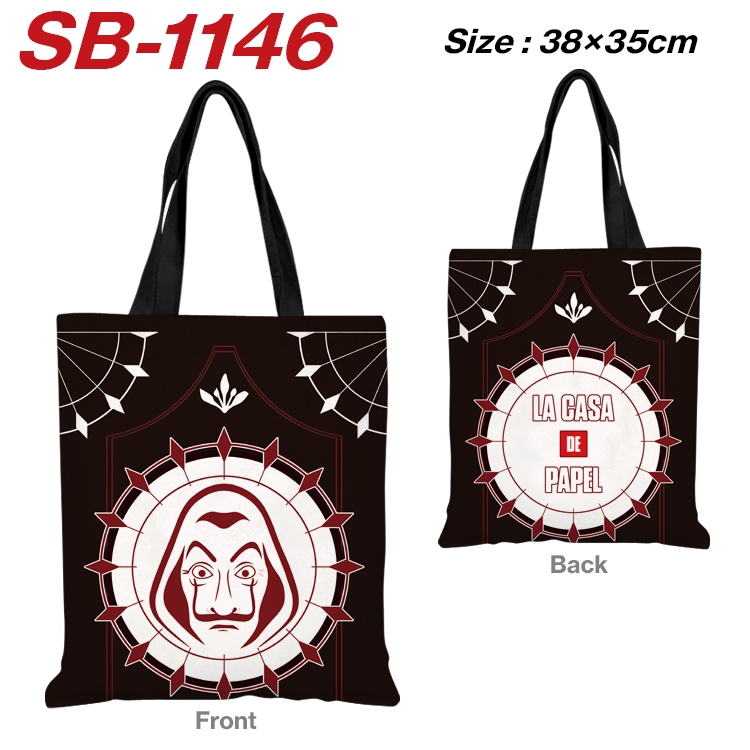 Money Heist Anime Canvas Tote Shoulder Bag Tote Shopping Bag 38X35CM  SB-1146