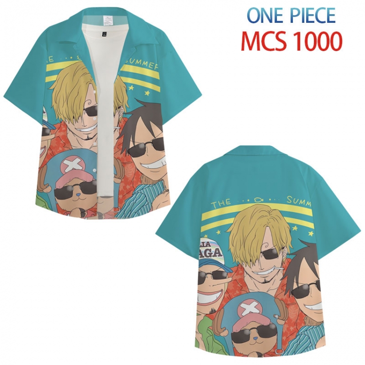 One Piece Anime peripheral full color short-sleeved shirt from XS to 4XL MCS-1000