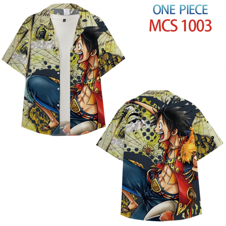 One Piece Anime peripheral full color short-sleeved shirt from XS to 4XL  MCS-1003