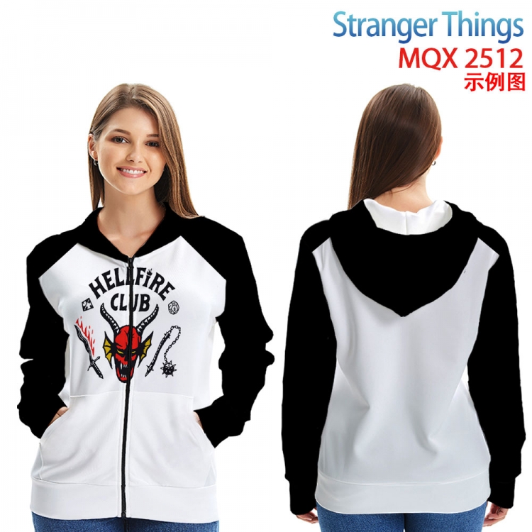 Stranger Things Anime Zip patch pocket sweatshirt jacket Hoodie from 2XS to 4XL    MQX 2512