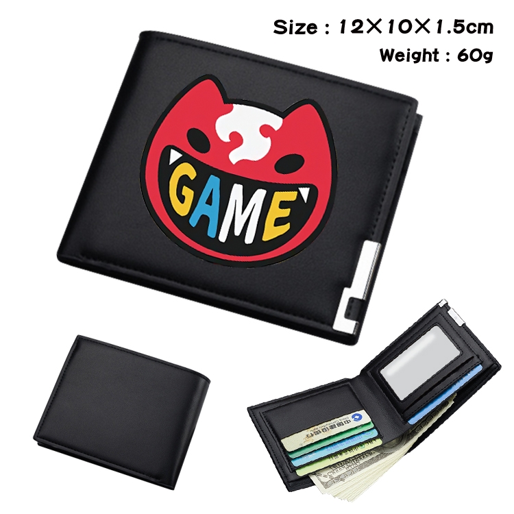 SK∞ Anime Coloring Book Black Leather Bifold Wallet 12x10x1.5cm