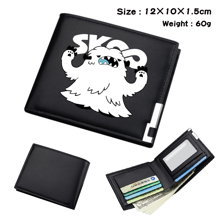 SK∞ Anime Coloring Book Black Leather Bifold Wallet 12x10x1.5cm