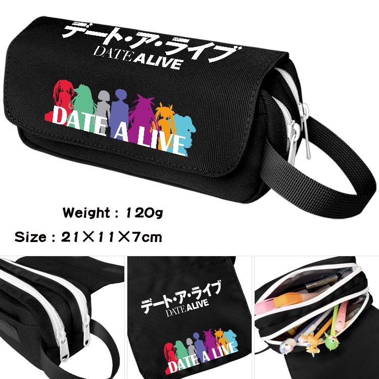 Date-A-Live Anime Multifunctional Waterproof Canvas Portable Pencil Bag Cosmetic Bag 20x11x7cm
