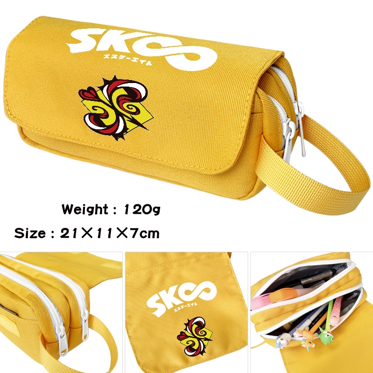 SK∞ Anime Multifunctional Waterproof Canvas Portable Pencil Bag Cosmetic Bag 21x11x7cm