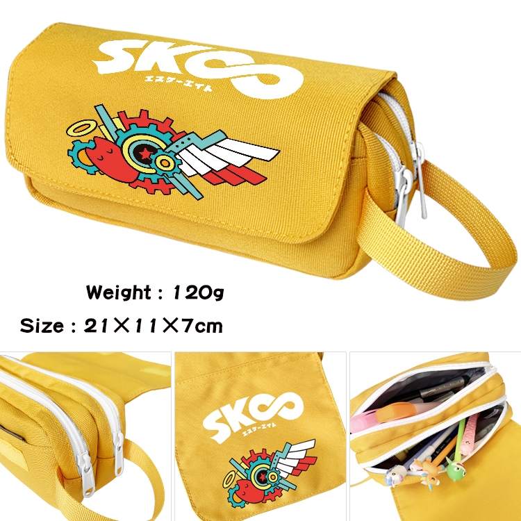 SK∞ Anime Multifunctional Waterproof Canvas Portable Pencil Bag Cosmetic Bag 21x11x7cm