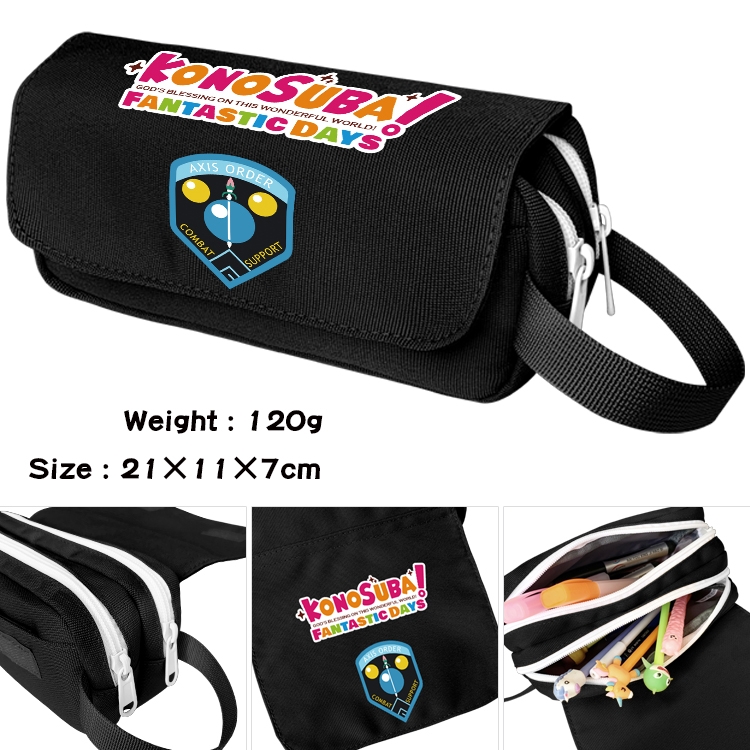 Blessings for a better world Anime Multifunctional Waterproof Canvas Portable Pencil Bag Cosmetic Bag 21x11x7cm