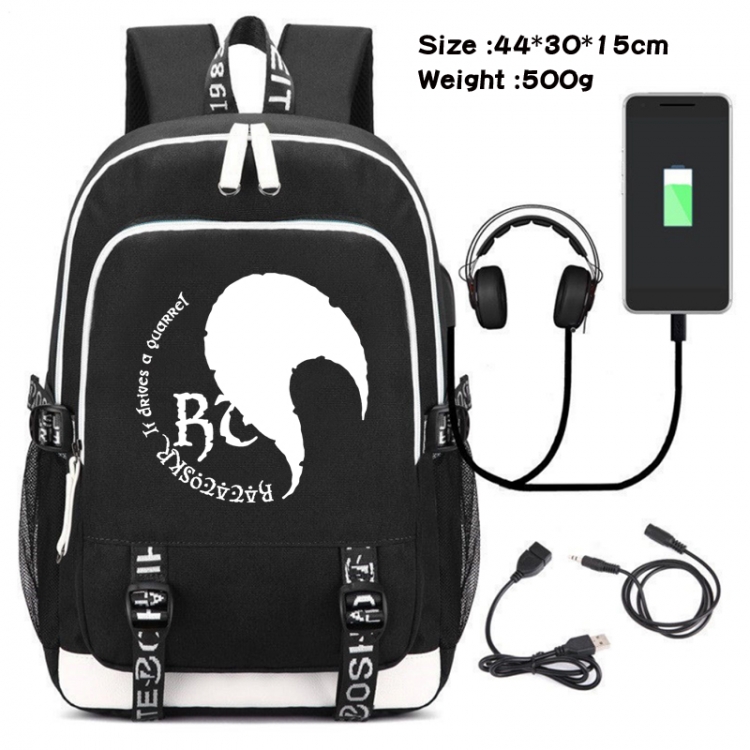 Date-A-Live Canvas Double Shoulder White Zipper Data Backpack Waterproof School Bag 44X30X15CM