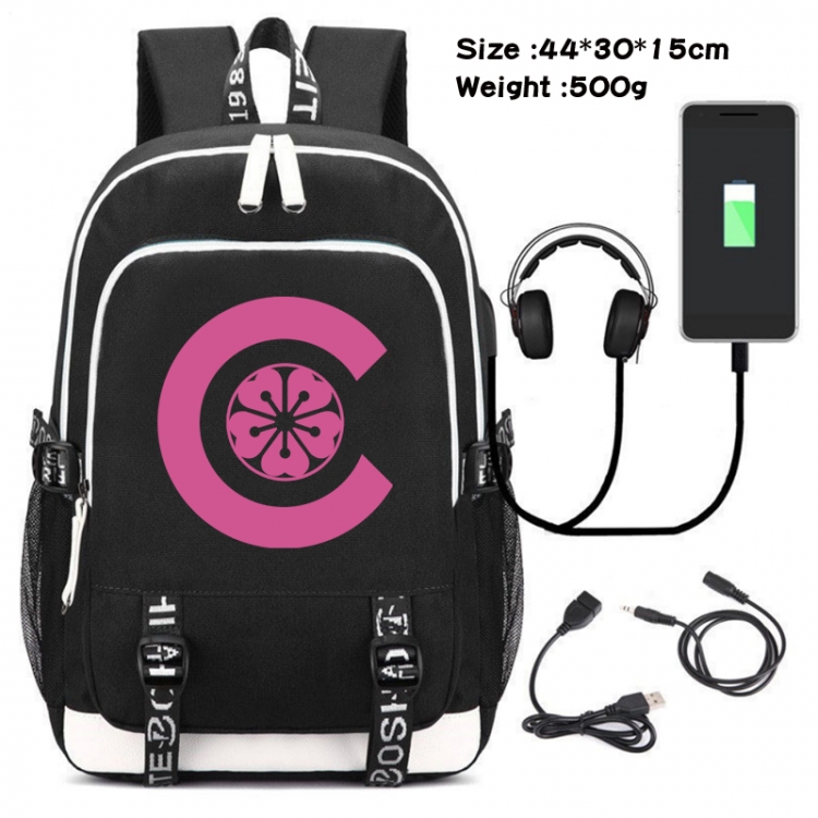 SK∞ Canvas Double Shoulder White Zipper Data Backpack Waterproof School Bag 44X30X15CM