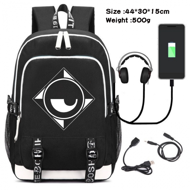 SPY×FAMILY  Canvas Double Shoulder White Zipper Data Backpack Waterproof School Bag 44X30X15CM