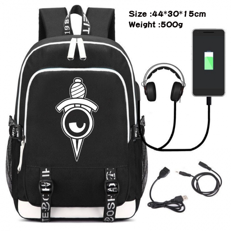 SPY×FAMILY  Canvas Double Shoulder White Zipper Data Backpack Waterproof School Bag 44X30X15CM