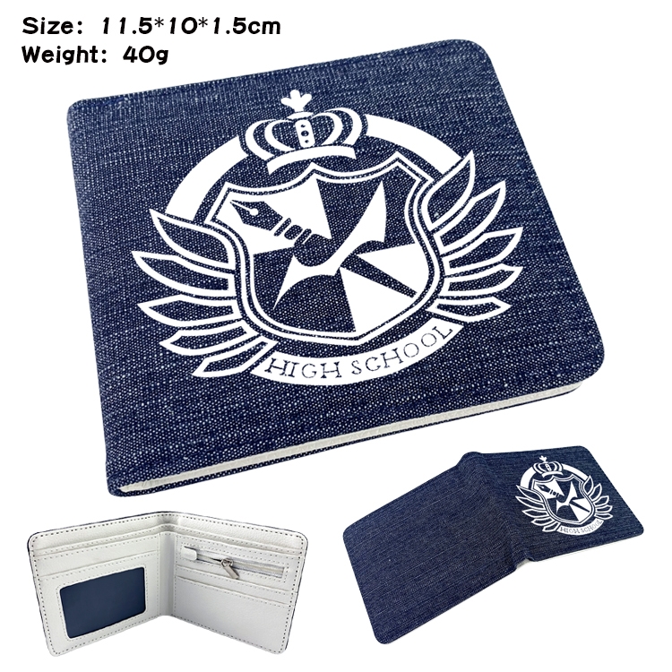 Dangan-Ronpa Anime Peripheral Denim Coloring Book Wallet 11.5X10X1.5CM 40g