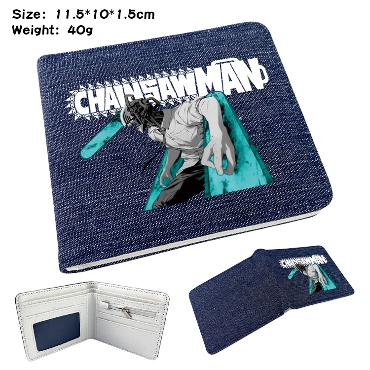 chainsaw man Anime Peripheral Denim Coloring Book Wallet 11.5X10X1.5CM 40g