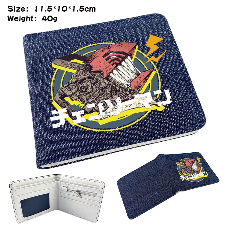 chainsaw man Anime Peripheral Denim Coloring Book Wallet 11.5X10X1.5CM 40g