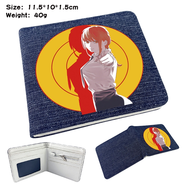 chainsaw man Anime Peripheral Denim Coloring Book Wallet 11.5X10X1.5CM 40g