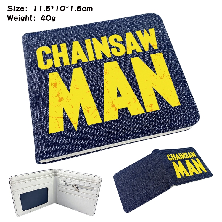 chainsaw man Anime Peripheral Denim Coloring Book Wallet 11.5X10X1.5CM 40g