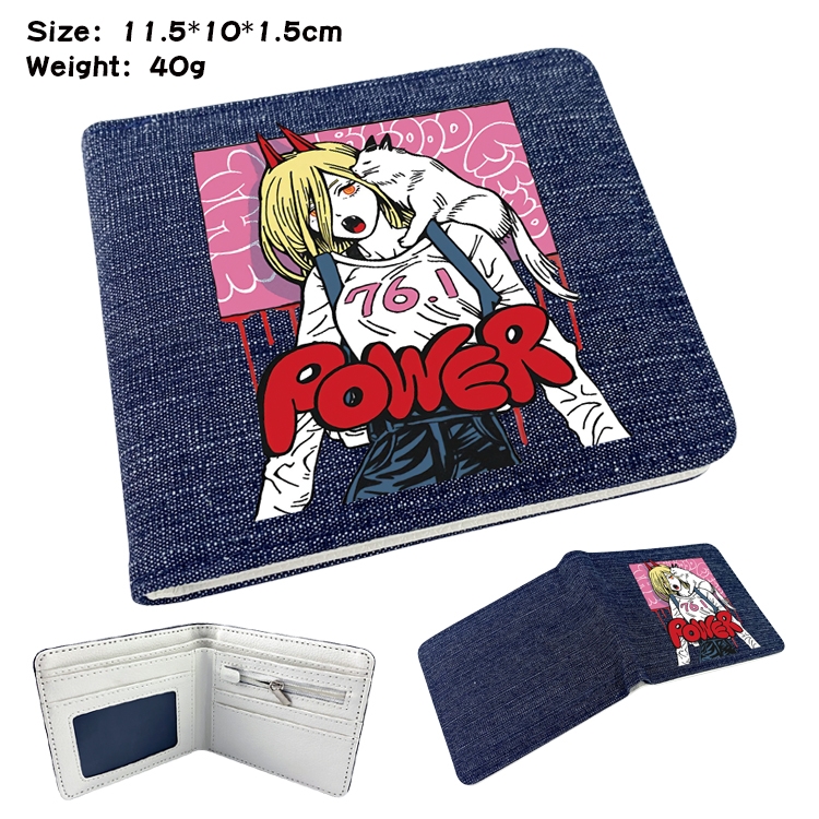 chainsaw man Anime Peripheral Denim Coloring Book Wallet 11.5X10X1.5CM 40g